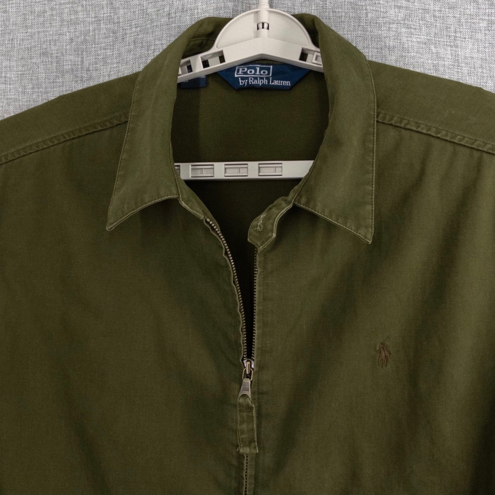 Vintage Polo Ralph Lauren Harrington Jacket Men's Large Olive Green Full Zip